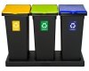 Kosz FLAP BIN 53L czarny / pokrywa srebrna ODPADY ZMIESZANE